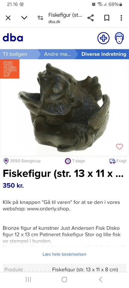 Figur, Just Andersen, motiv: 2 fisk