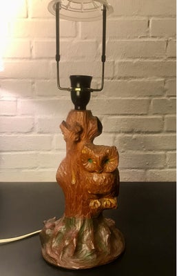 Ugle lampe håndskåret 1960 Lille