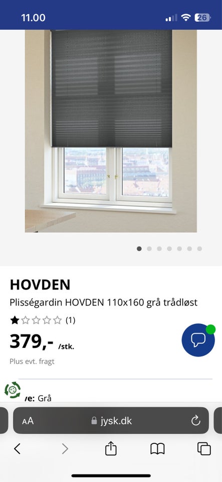 Plissegardin, Jysk Hovden