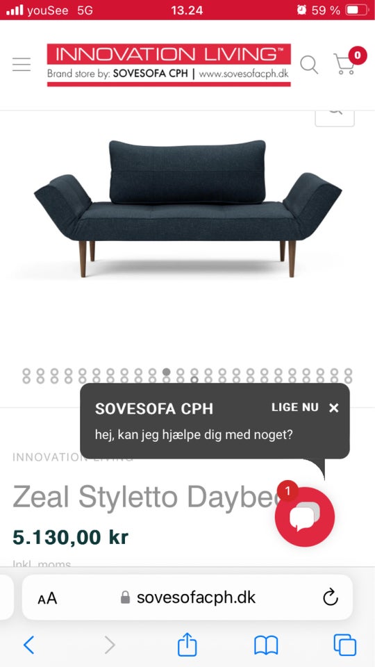Daybed bomuld 2 pers