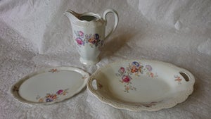 Porcelæn Kaffekande 2 kagefade