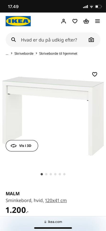 Sminkebord, Ikea Malm