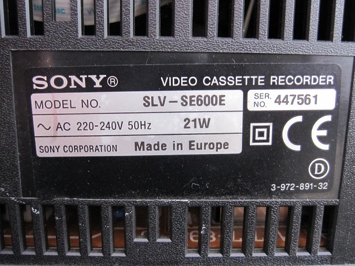 VHS videomaskine, Sony, SLV-SE600