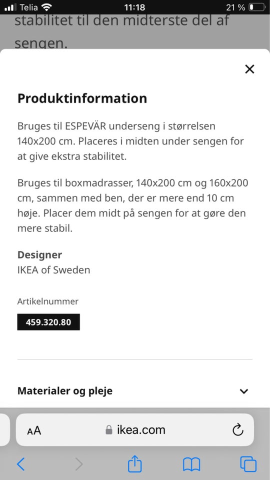 Sengeben, Ikea