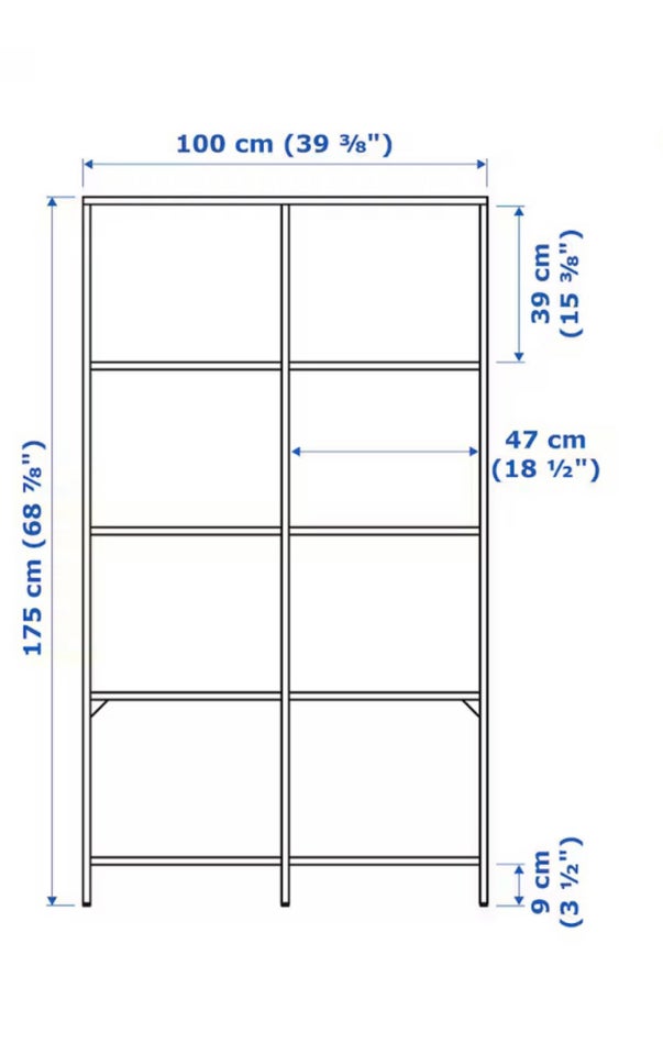 Reol, Ikea VITTSJÖ, b: 108 d: 175 h: