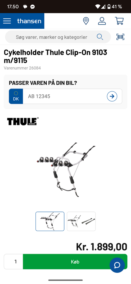 Cykelholder, Thule Clip-on 9103