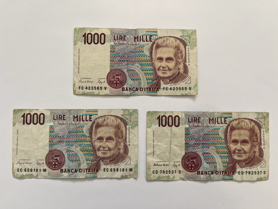 Vesteuropa, sedler, 1000 Lire