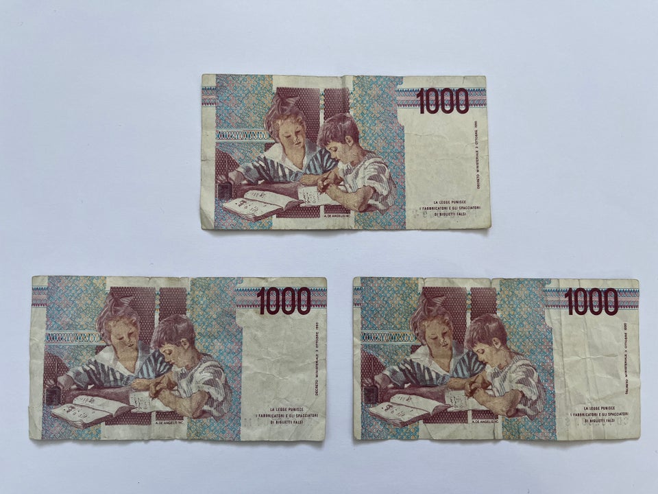 Vesteuropa, sedler, 1000 Lire