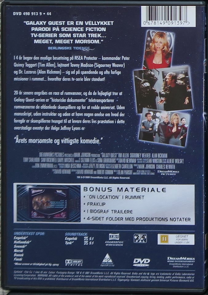 Galaxy Quest, DVD, komedie