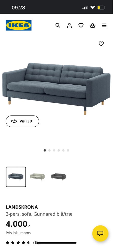 Sofa, 3 pers. , IKEA - Landskrona