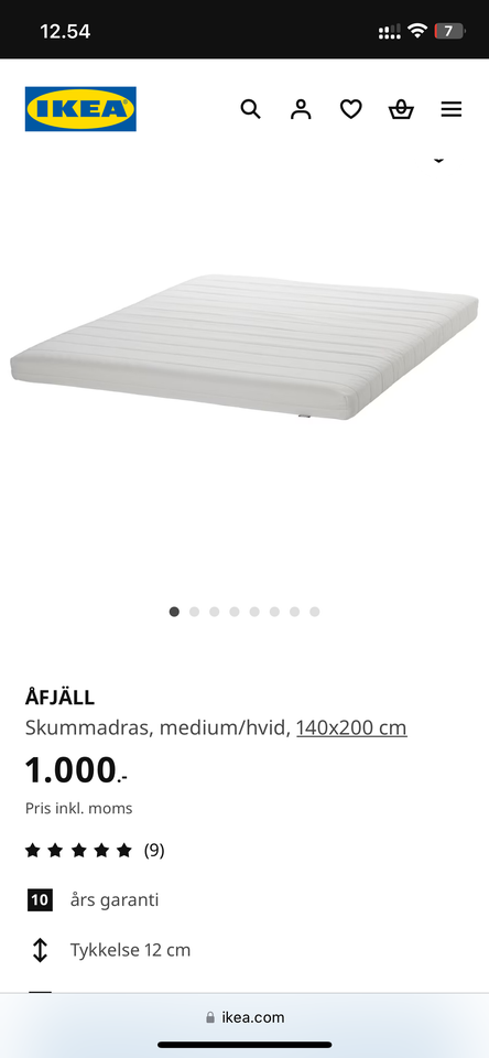 3/4 seng, Ikea, b: 140 l: 200