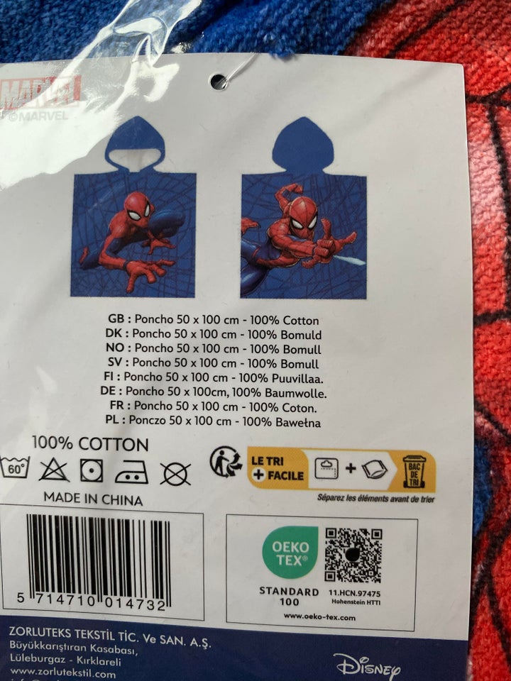 Håndklæde, Poncho, Spiderman