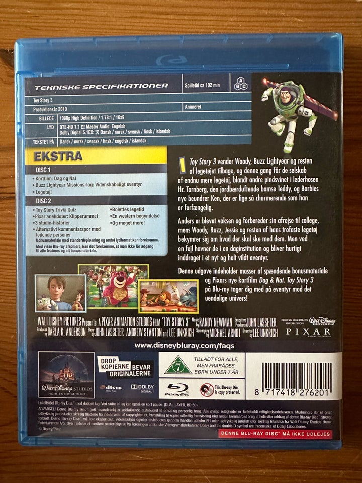 Toy story 3, Blu-ray, tegnefilm