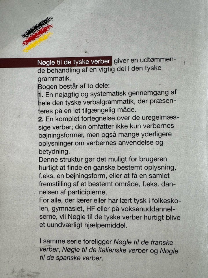 Nøgle til DE TYSKE VERBER ©