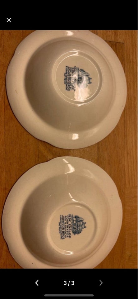 Porcelæn, To dybe tallerkener , Old