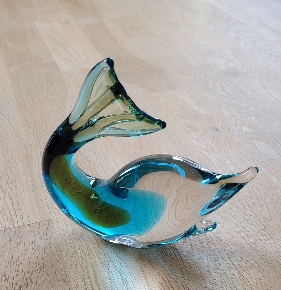 Delfin, glas, FM - svensk glaskunst