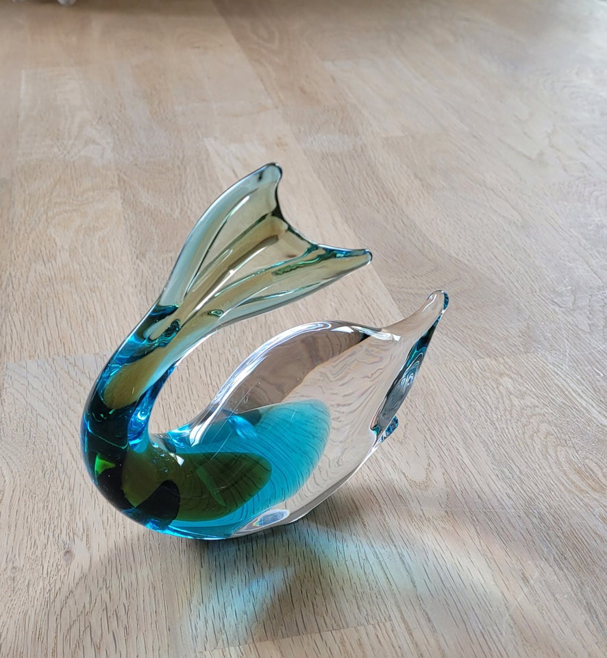 Delfin, glas, FM - svensk glaskunst