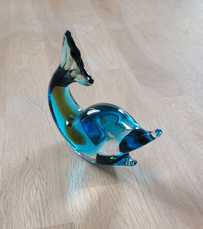 Delfin, glas, FM - svensk glaskunst