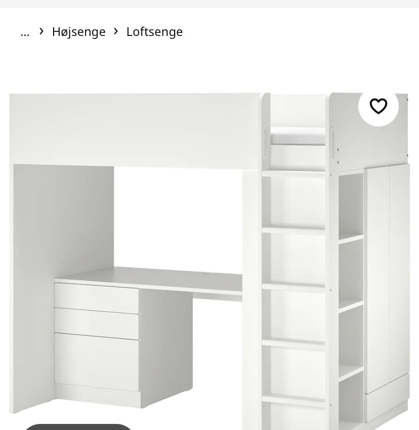 Højseng, Ikea, b: 90 l: 200 h: 182