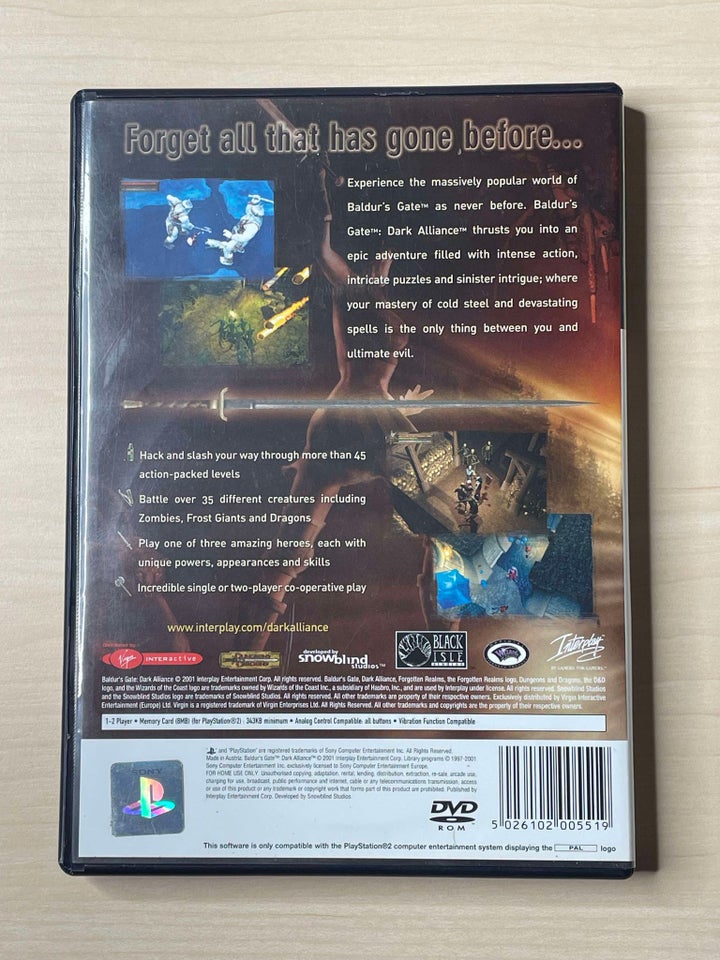 Baldurs Gate Dark Alliance, PS2