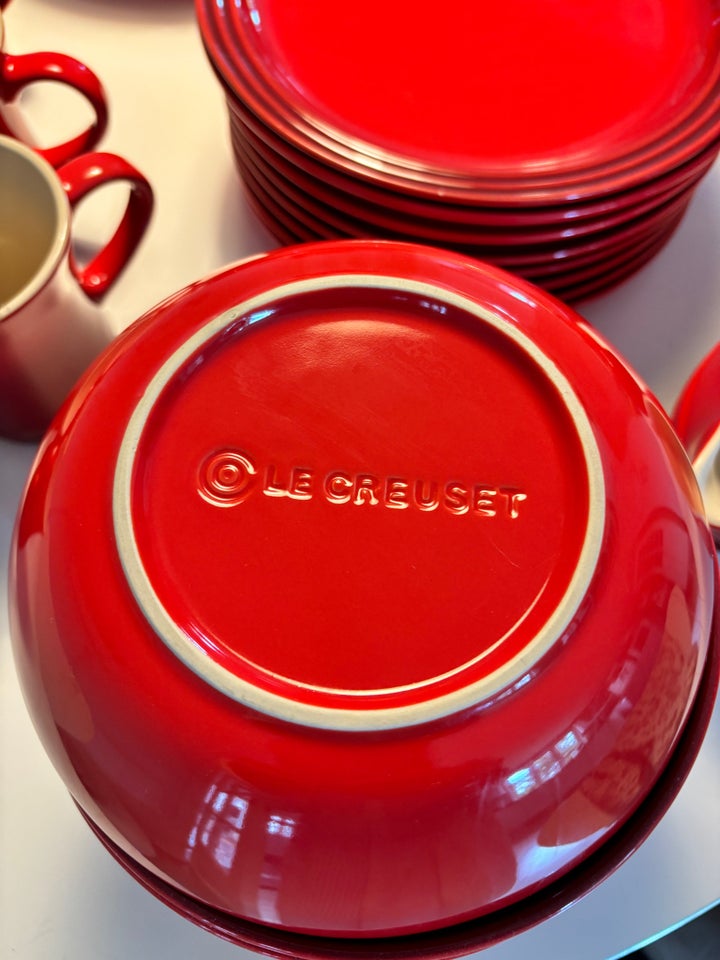 Keramik Rødt le creuset stel Le