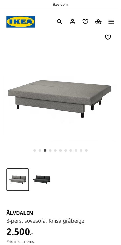 Sovesofa, IKEA, b: 82 l: 194