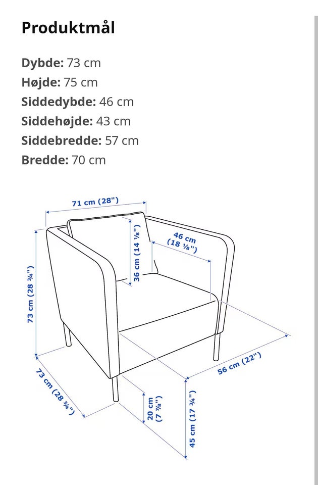 Lænestol stof Ekerö fra Ikea