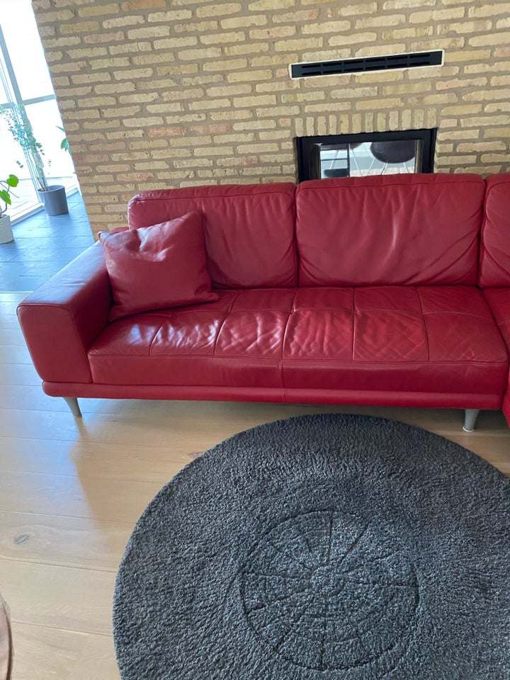 Rød lædersofa