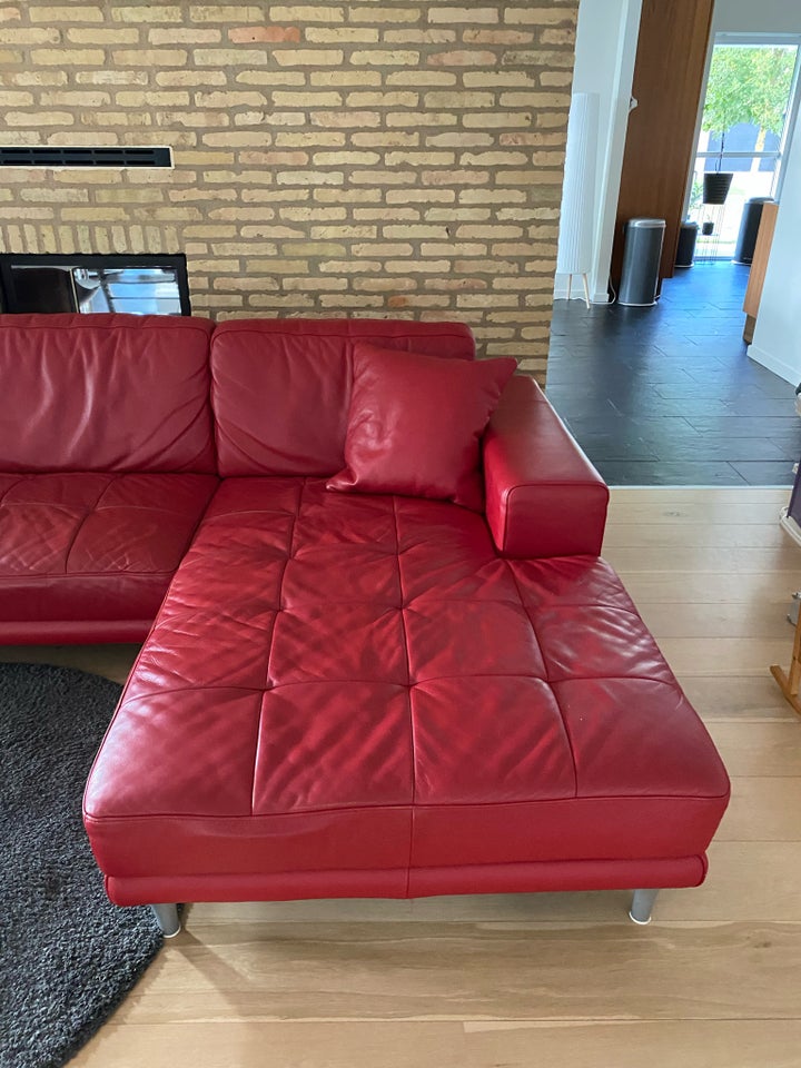 Rød lædersofa