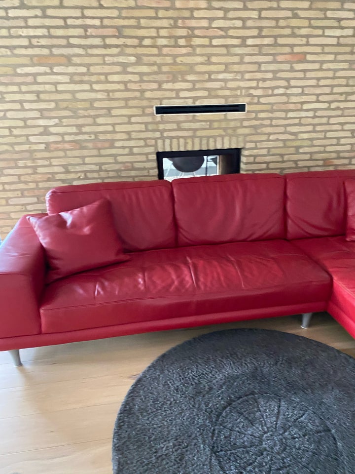 Rød lædersofa