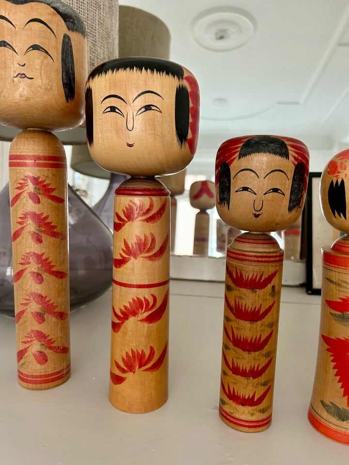 Japanske Kokeshi træ dukker