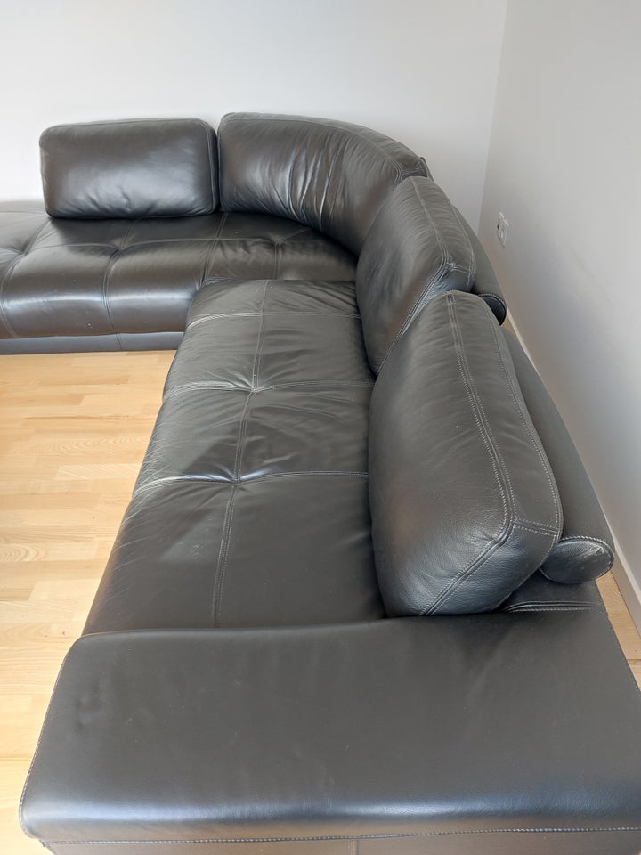 Hjørnesofa, læder, 6 pers.