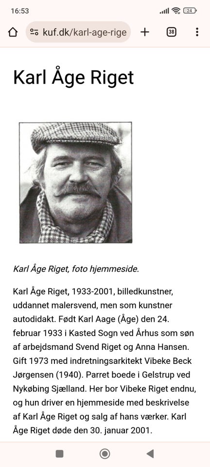 Plakat Karl Åge Riget b: 53 h: 63