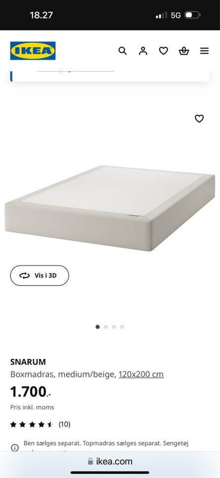 1½ seng, Ikea, b: 120 l: 200