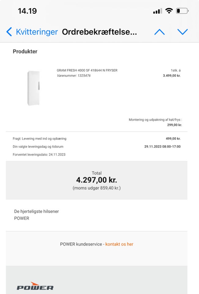 Fryseskab, Gram Gram Fresh 4000 Sf