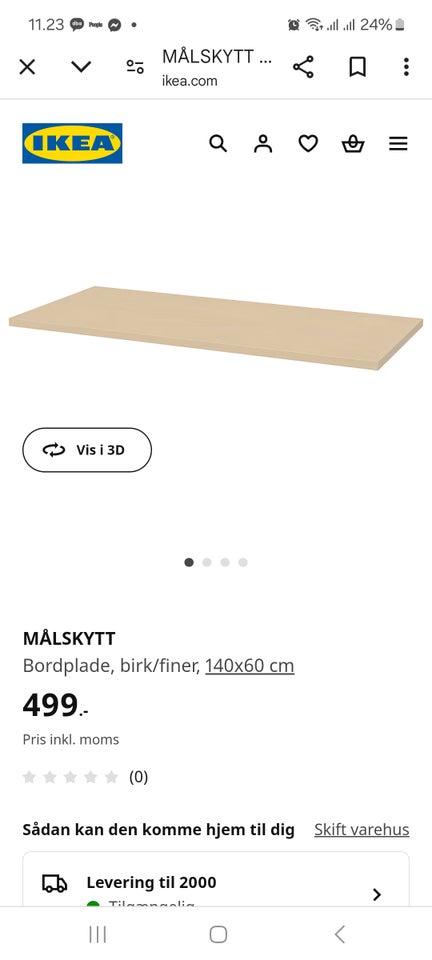 Skrivebord, Ikea, b: 140 d: 60