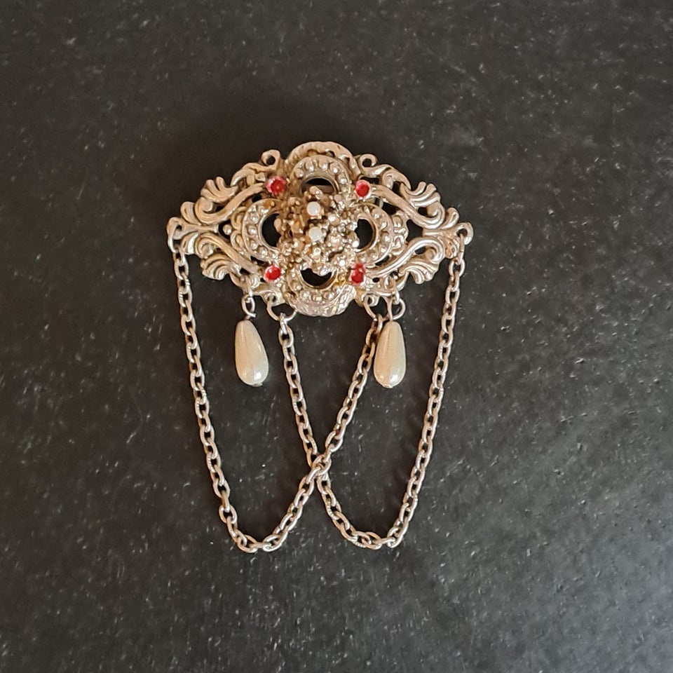 Broche, forsølvet, Vintage