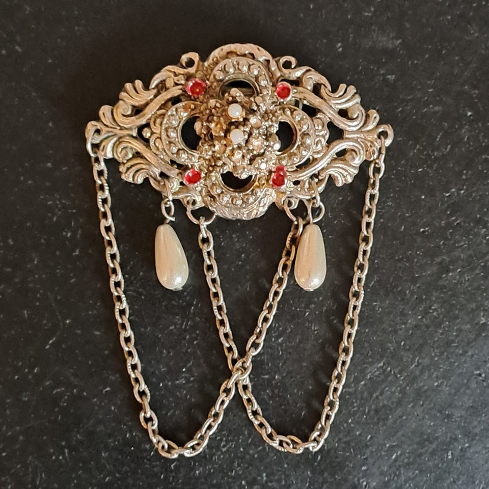 Broche, forsølvet, Vintage