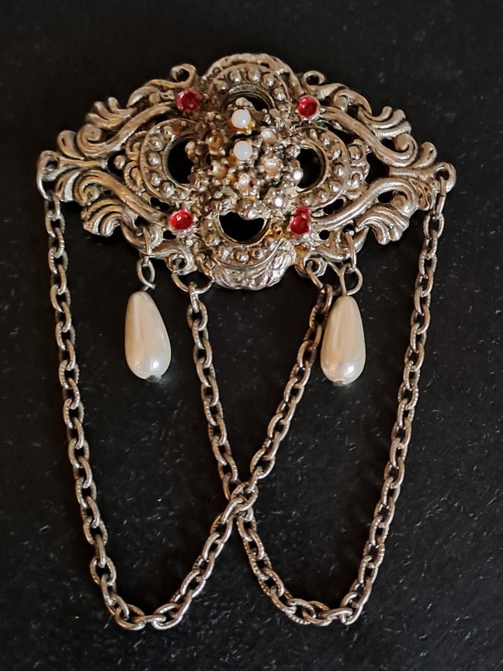 Broche, forsølvet, Vintage