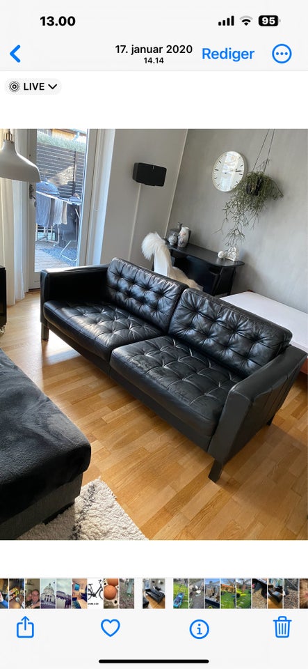 Sofa, læder, 2 pers.