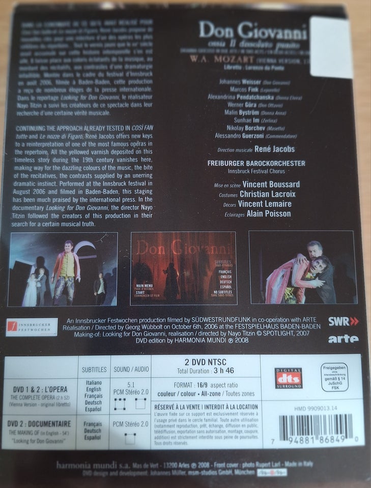 Don Giovanni, DVD, musical/dans