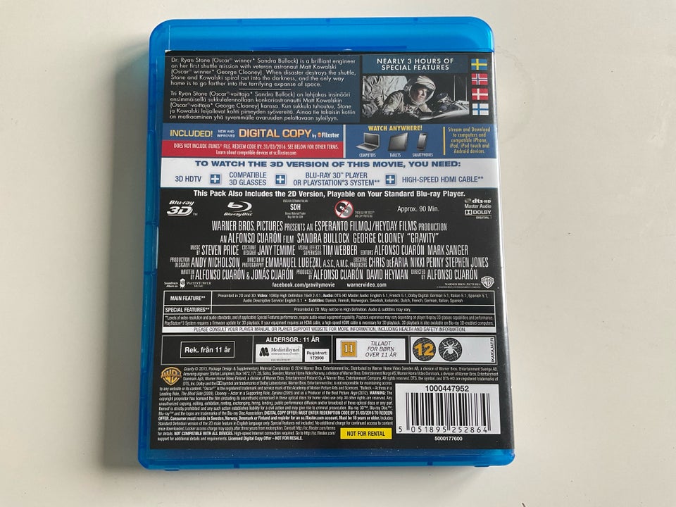 Gravity 3D Blu-ray science