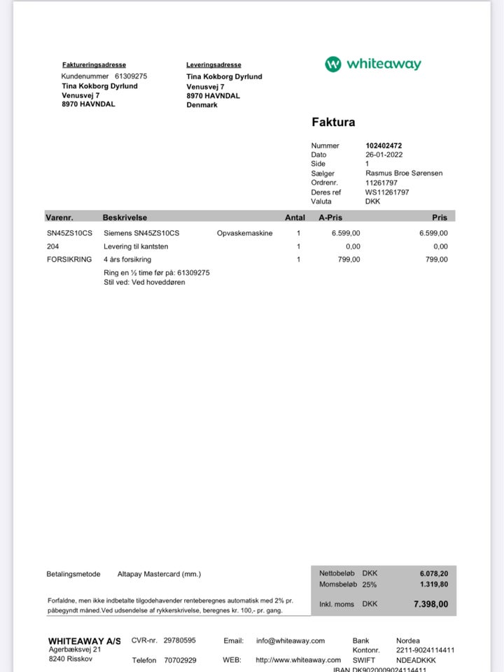 Opvaskemaskine, Siemens iQ500 fra