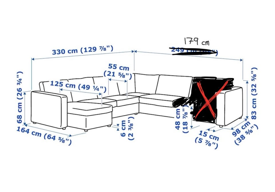 Sofa fløjl 4 pers