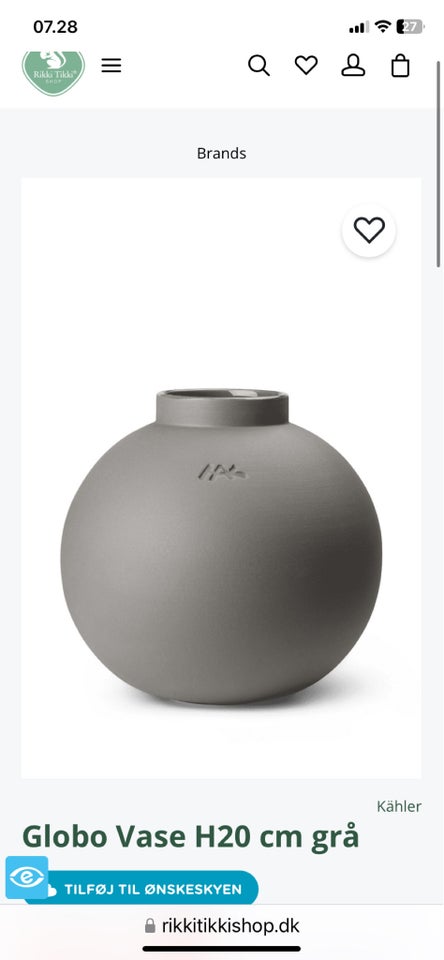 Vase, Kähler Globo , Kähler