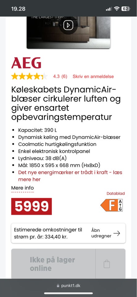 Køle/svaleskab AEG RKS539F1DX 