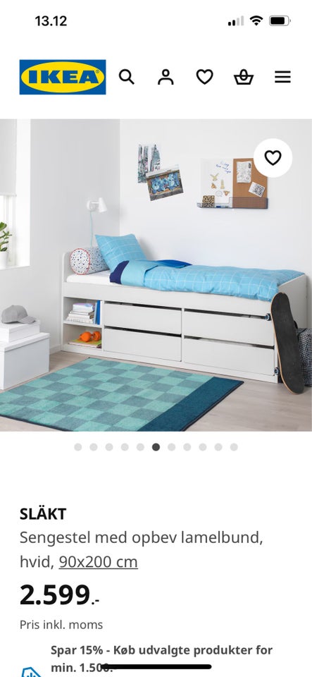 Enkeltseng Ikea b: 96 l: 206 h: 89