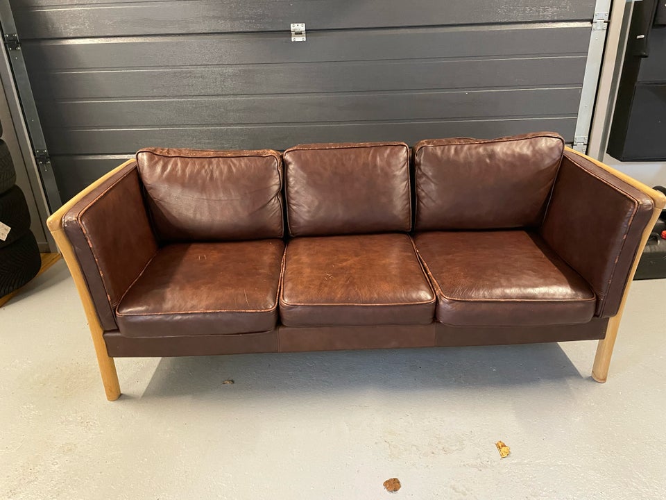 Sofa, læder, 3 pers.