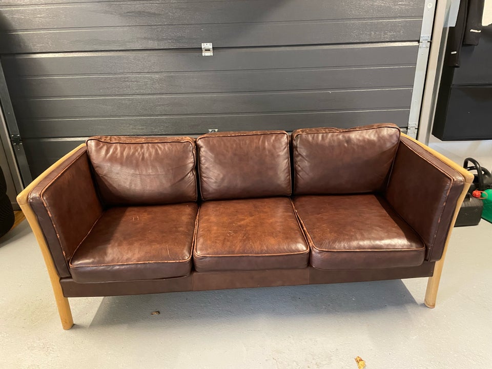 Sofa, læder, 3 pers.