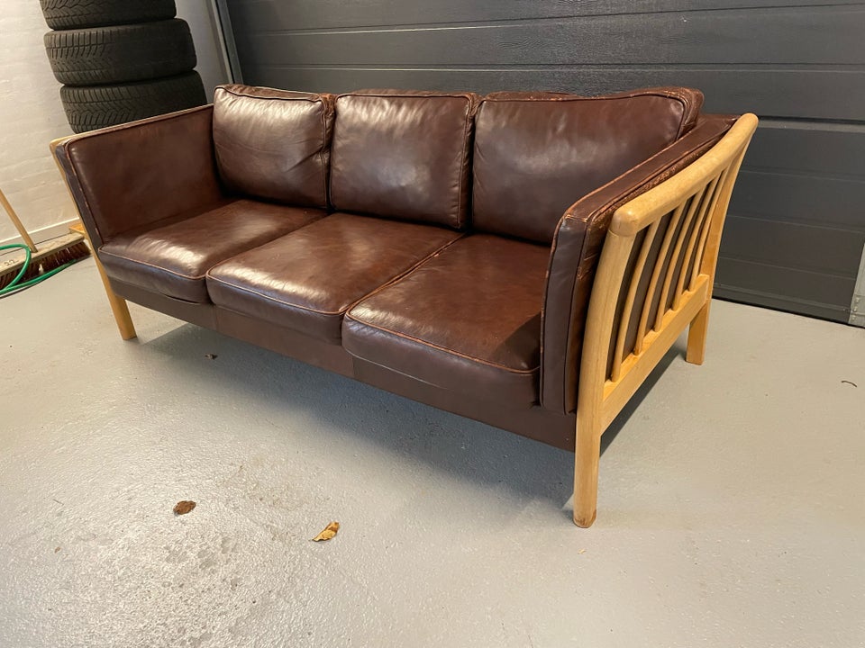 Sofa, læder, 3 pers.